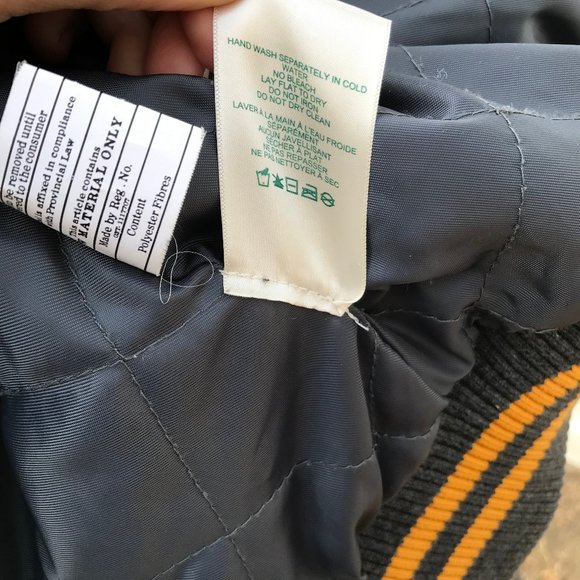 Roots 73 Grey Wool Blend Varsity Spellout Logo Jacket Vintage Embroidered Crest - Picture 14 of 14